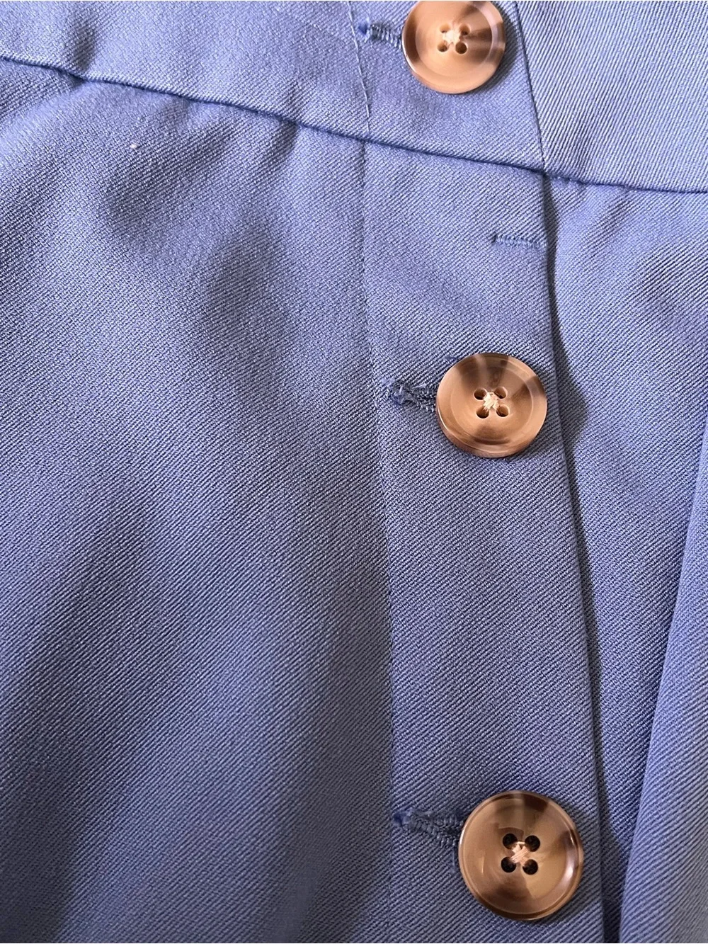 LOFT Size 10 Blue Cropped Sailor Dress Pants with Button Embellishments